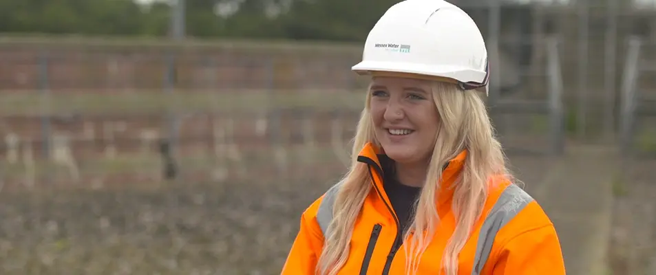 Female worker in PPE