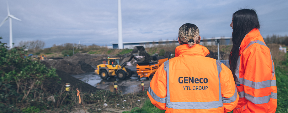 GENeco employees outside on site in hi vis