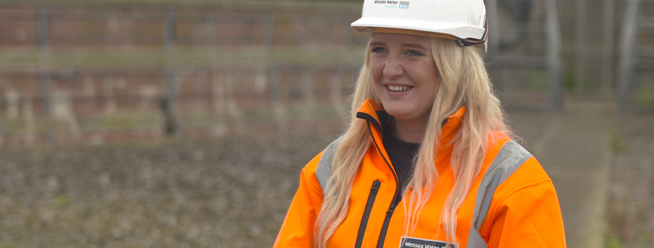 Female worker in PPE