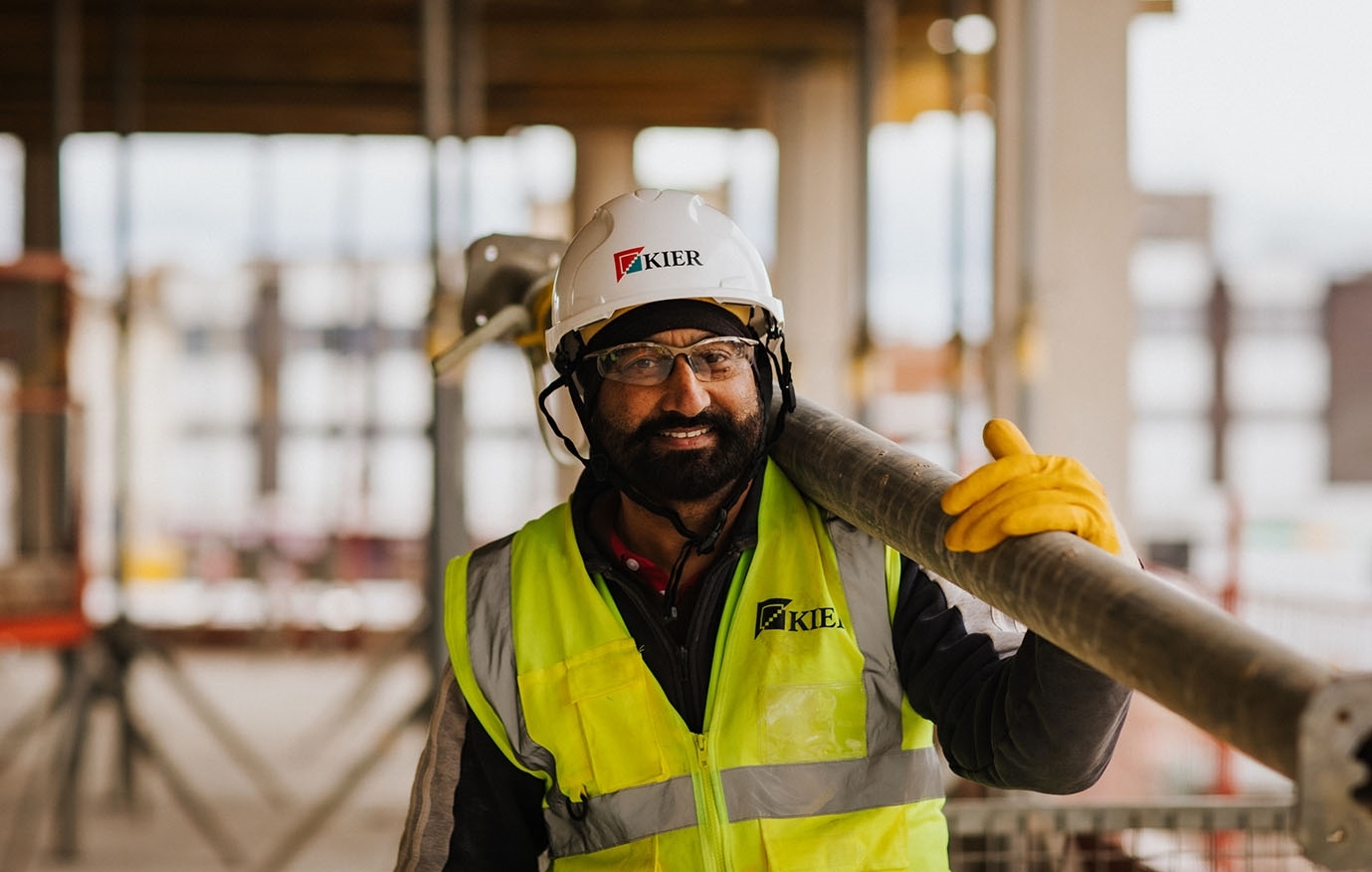 Person, Worker, Clothing, Glove, Helmet, Adult, Male, Man, Glasses, Hardhat