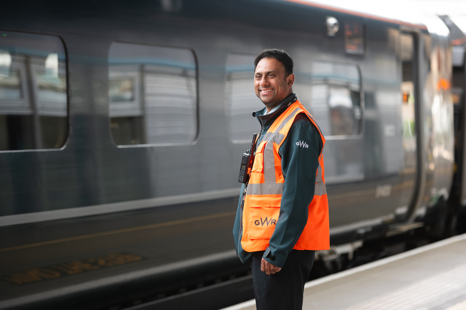 Jacket, Terminal, Adult, Male, Man, Person, Worker, Train, Face, Standing