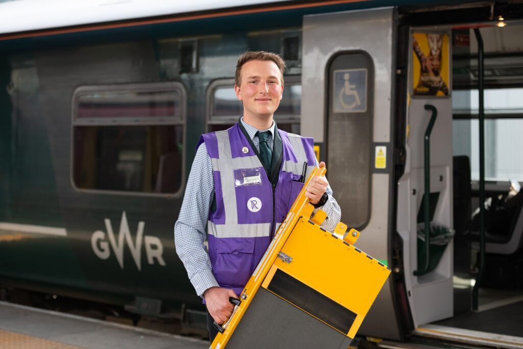 Person, Worker, Adult, Male, Man, Train, Vehicle, Coat, Jacket, Face
