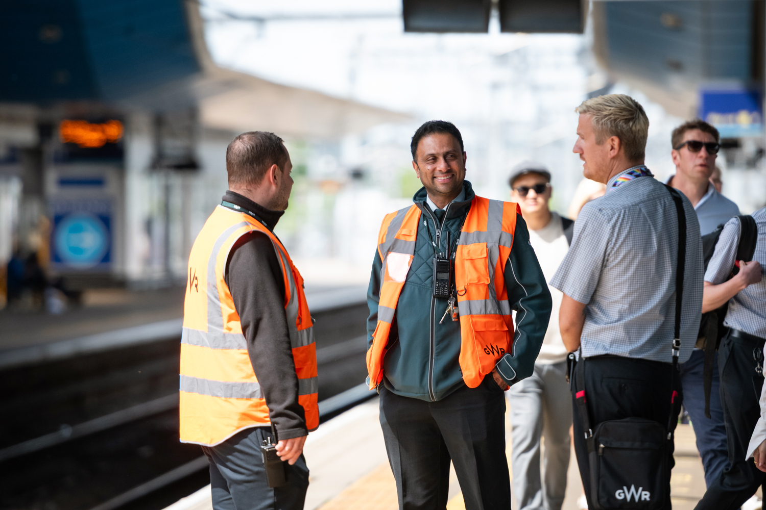 Terminal, Jacket, Vest, Train Station, Person, Walking, Adult, Male, Man, Hardhat