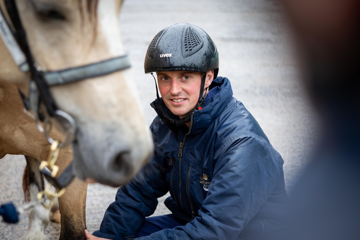 Helmet, Coat, Jacket, Adult, Male, Man, Person, Hardhat, Equestrian, Crash Helmet
