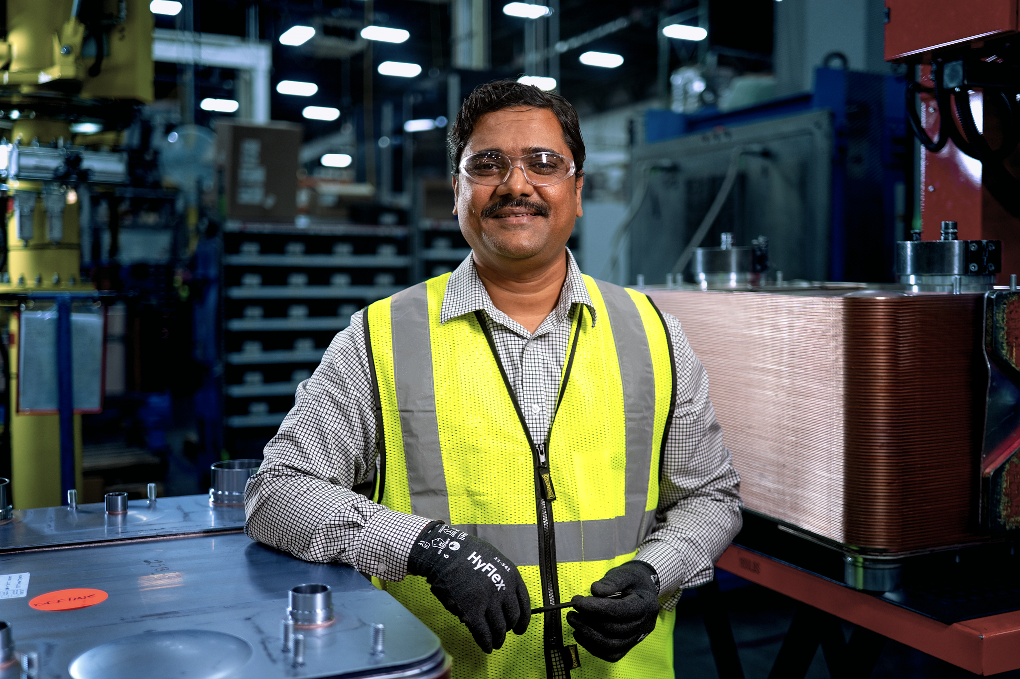 Person, Worker, Adult, Male, Man, Clothing, Glove, Accessories, Glasses, Face