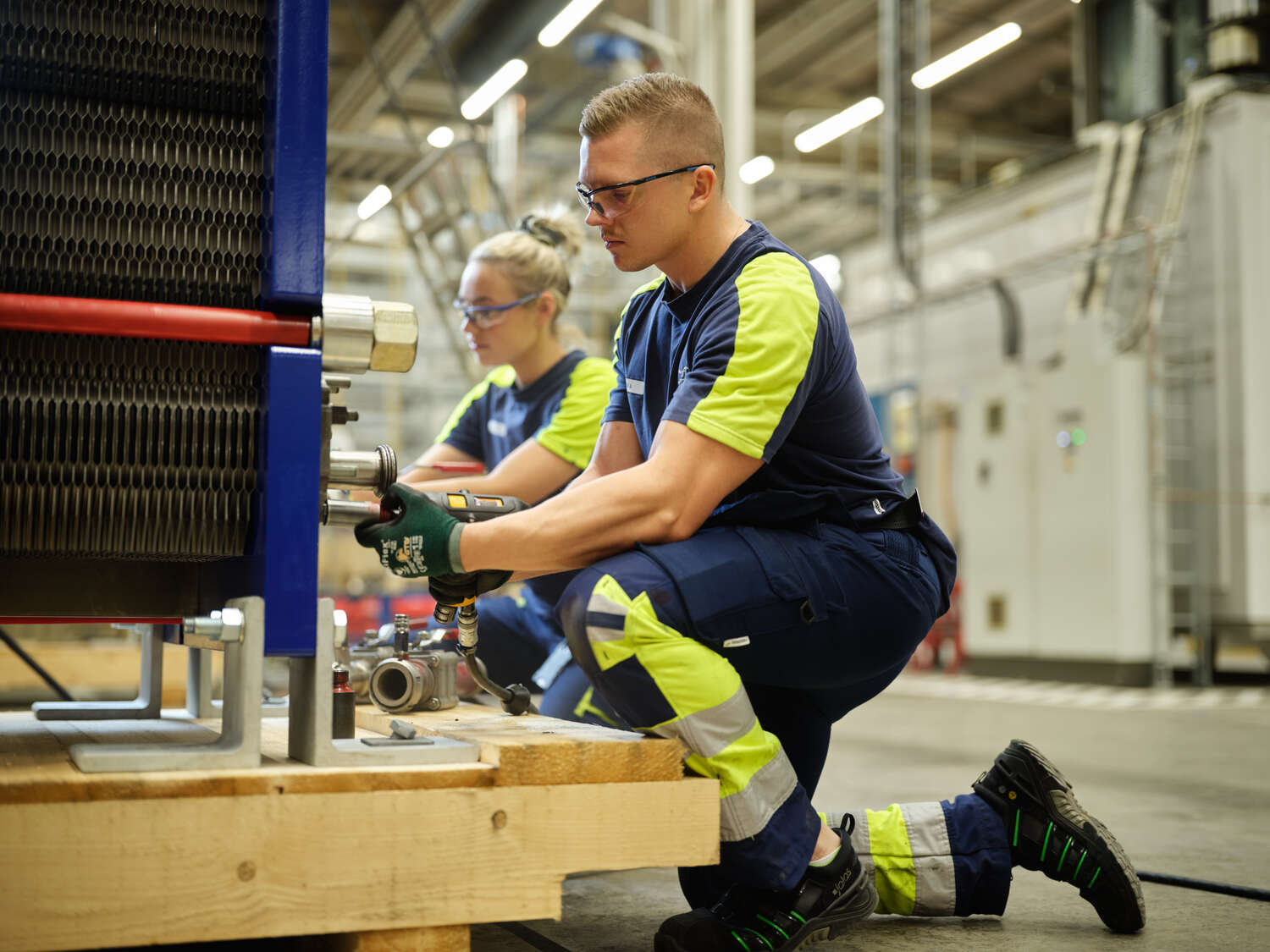 Person, Worker, Clothing, Glove, Accessories, Glasses, Shoe, Wood, Factory, Workshop