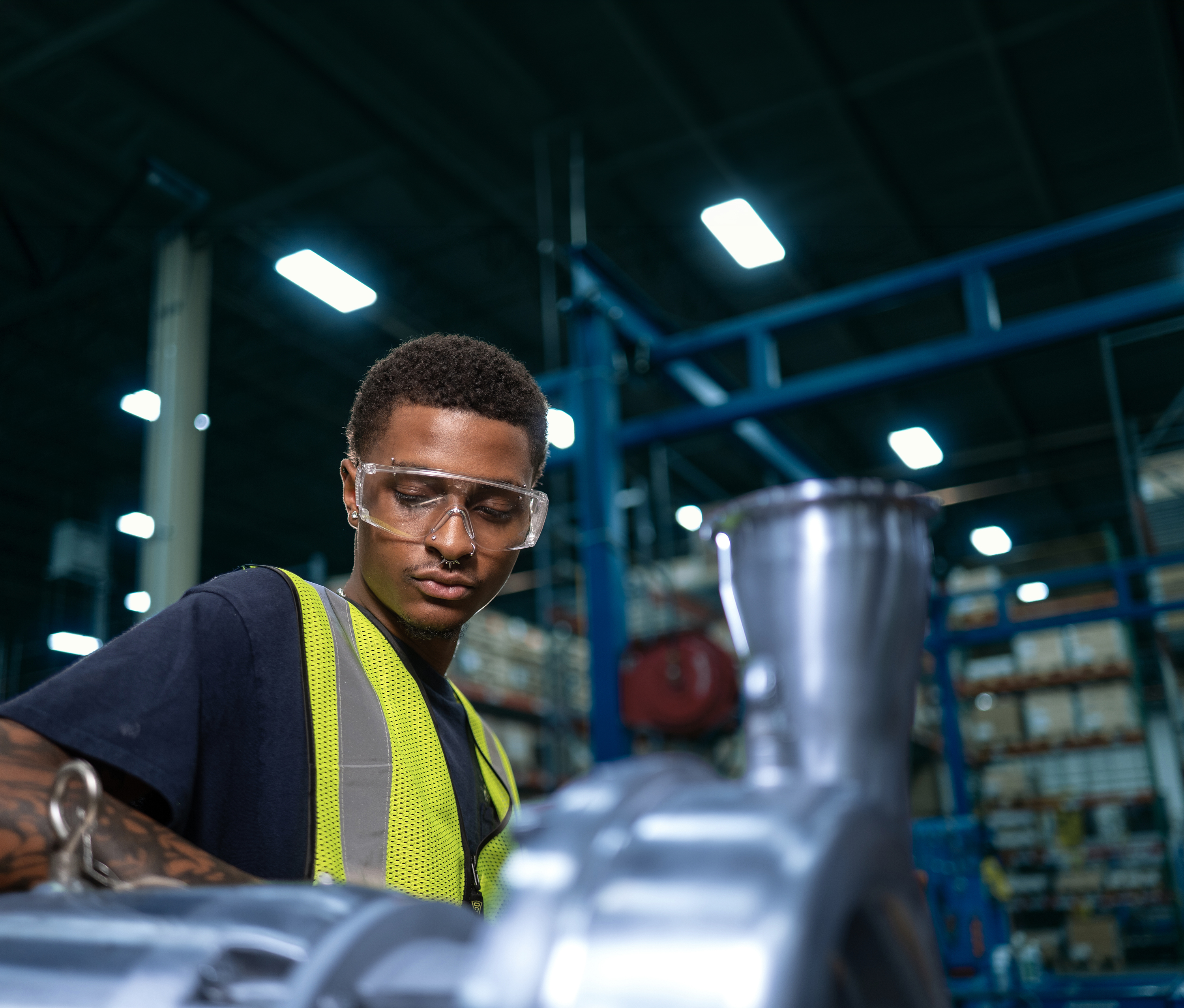 Person, Worker, Adult, Male, Man, Accessories, Glasses, Architecture, Building, Factory