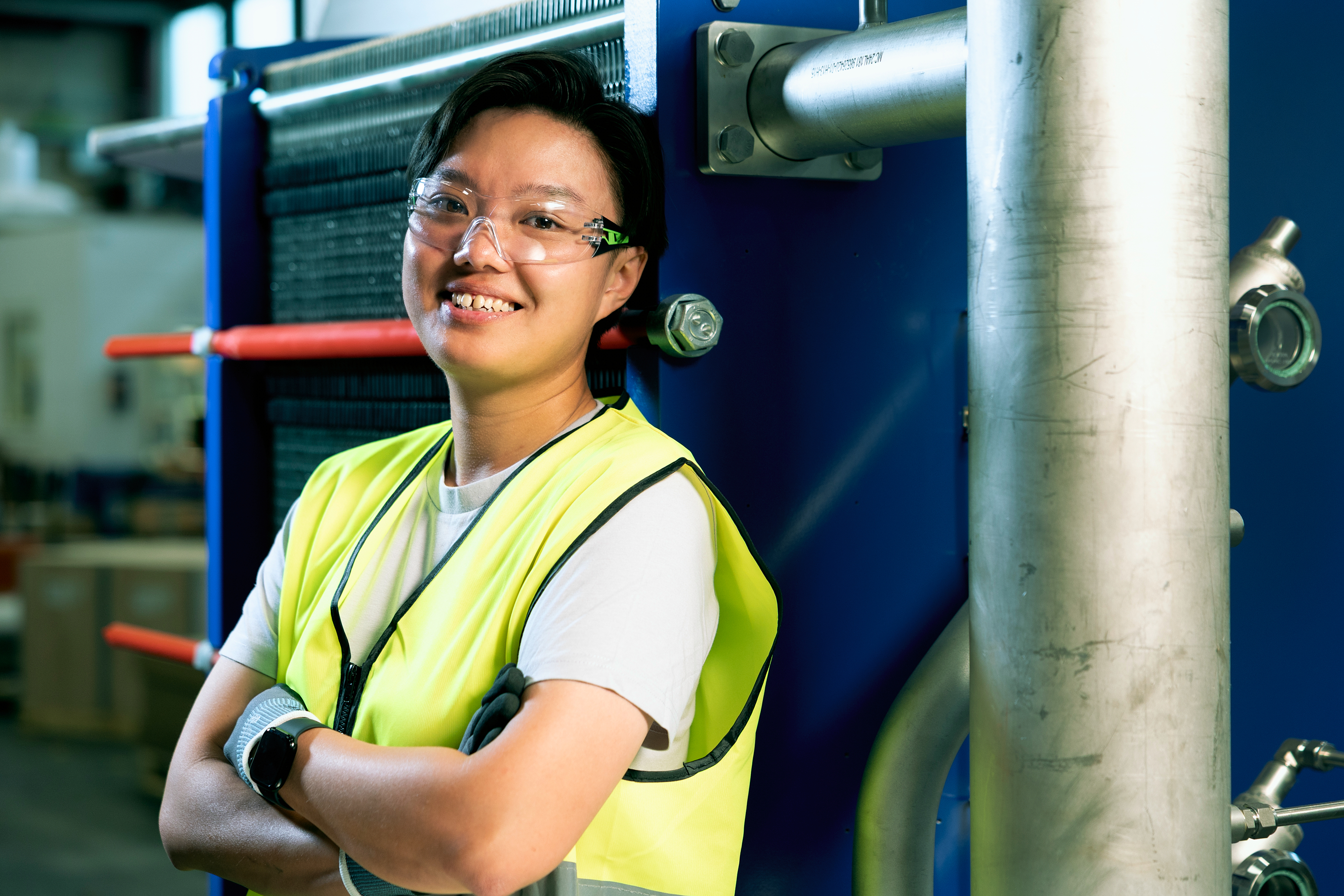 Person, Worker, Adult, Female, Woman, Glasses, Wristwatch, Face, Finger, Smile