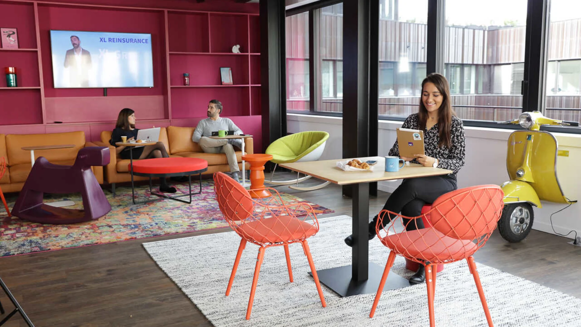 Furniture, Indoors, Lounge, Table, Chair, Adult, Female, Person, Woman, Cafeteria