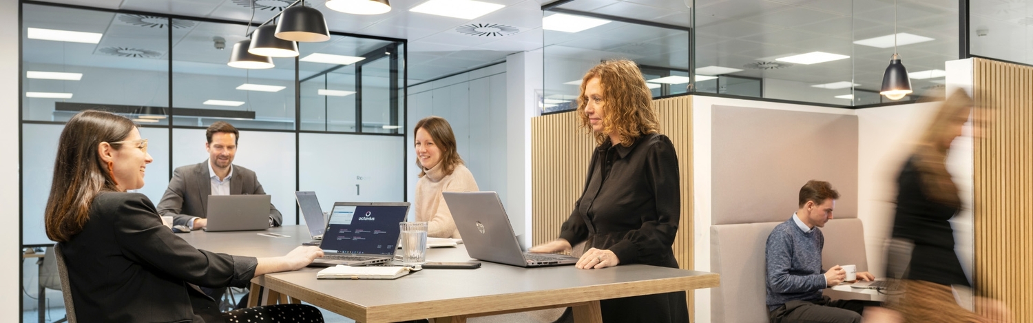 Adult, Female, Person, Woman, Male, Man, Cup, Laptop, Glasses, Table
