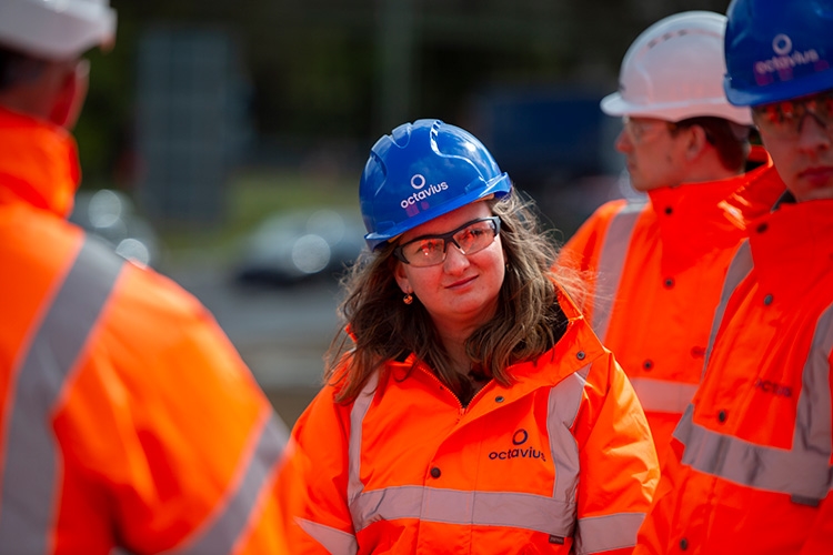 Hardhat, Helmet, Person, Worker, Glasses, Adult, Female, Woman, Male, Man