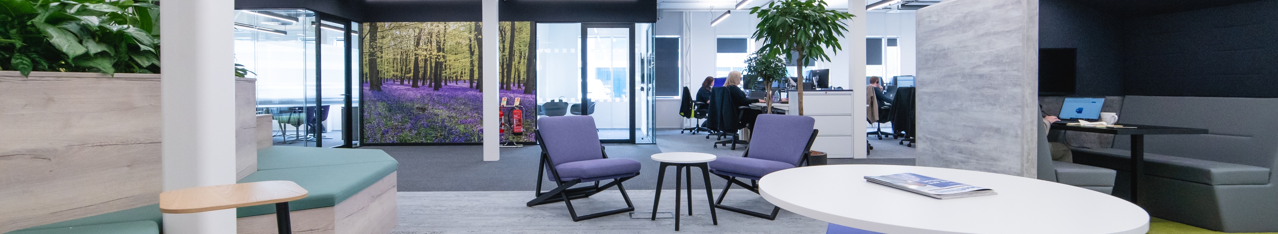 Indoors, Interior Design, Living Room, Book, Table, Chair, Desk, Laptop, Person, Plant