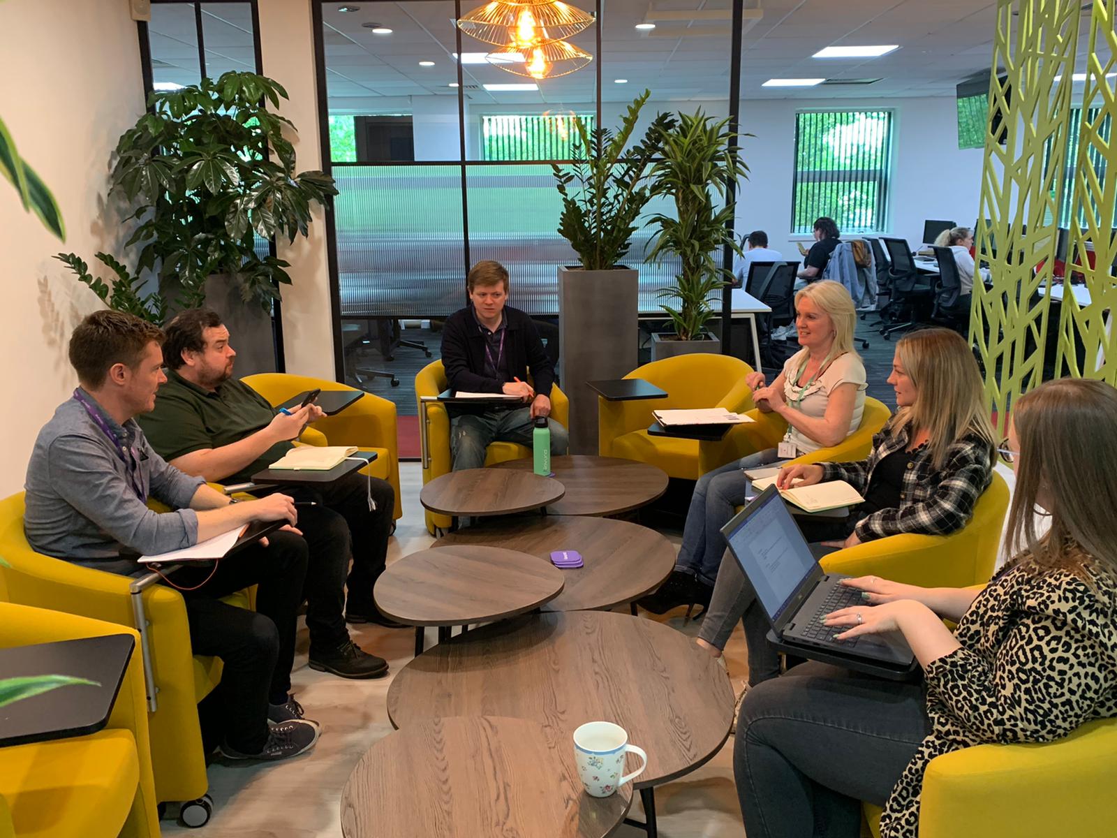 Adult, Female, Person, Woman, Indoors, Furniture, Lounge, Conversation, Male, Man