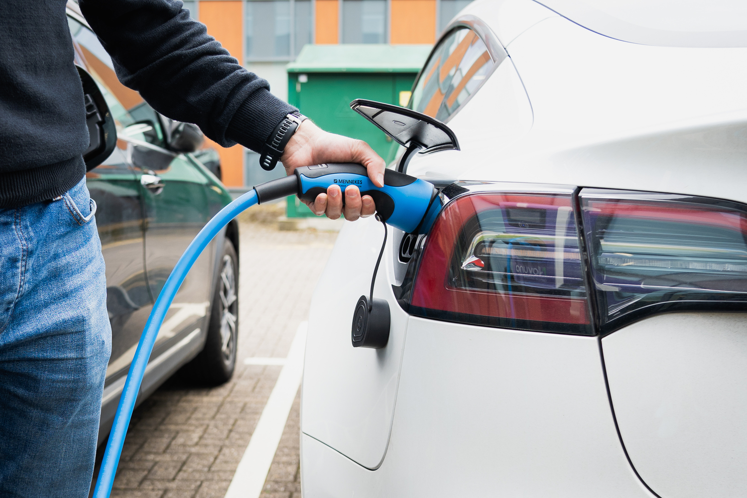 Machine, Adult, Male, Man, Person, Gas Pump, Pump, Car, Wheel, Jeans