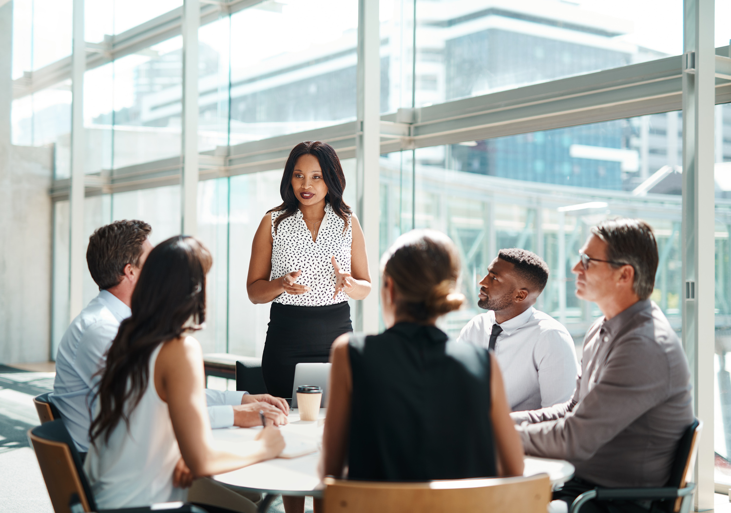 Adult, Female, Person, Woman, Male, Man, Cup, Chair, Tie, Glasses