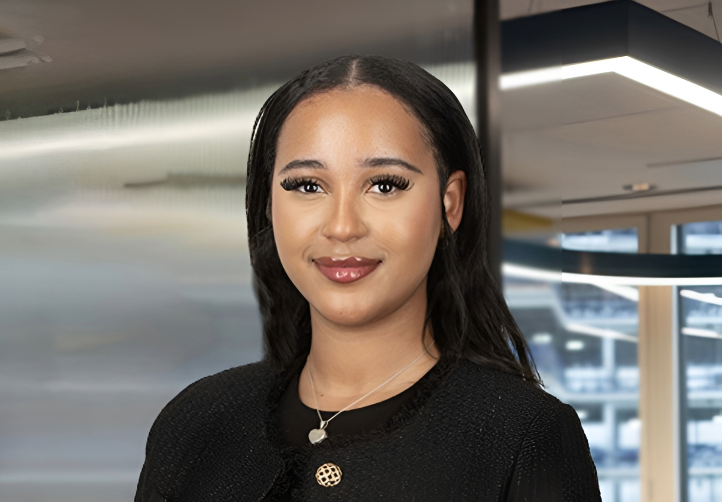 Head, Person, Face, Neck, Adult, Female, Woman, Smile, Dimples, Black Hair