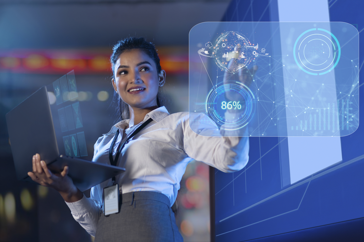 Adult, Female, Person, Woman, Face, Head, Computer, Electronics