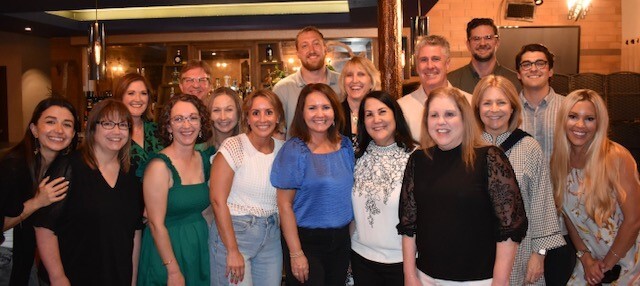 Jo Acker and colleagues on her retirement party