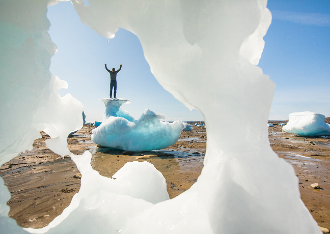 Ice, Nature, Outdoors, Glacier, Mountain, Person, Scenery, Snowman, Iceberg, Water