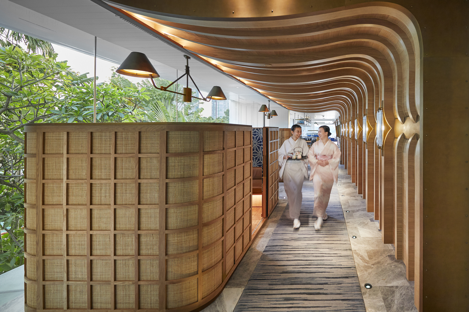 Person, Wood, Corridor, Label, Text, Path, Lobby, Indoors, Walkway, Plywood