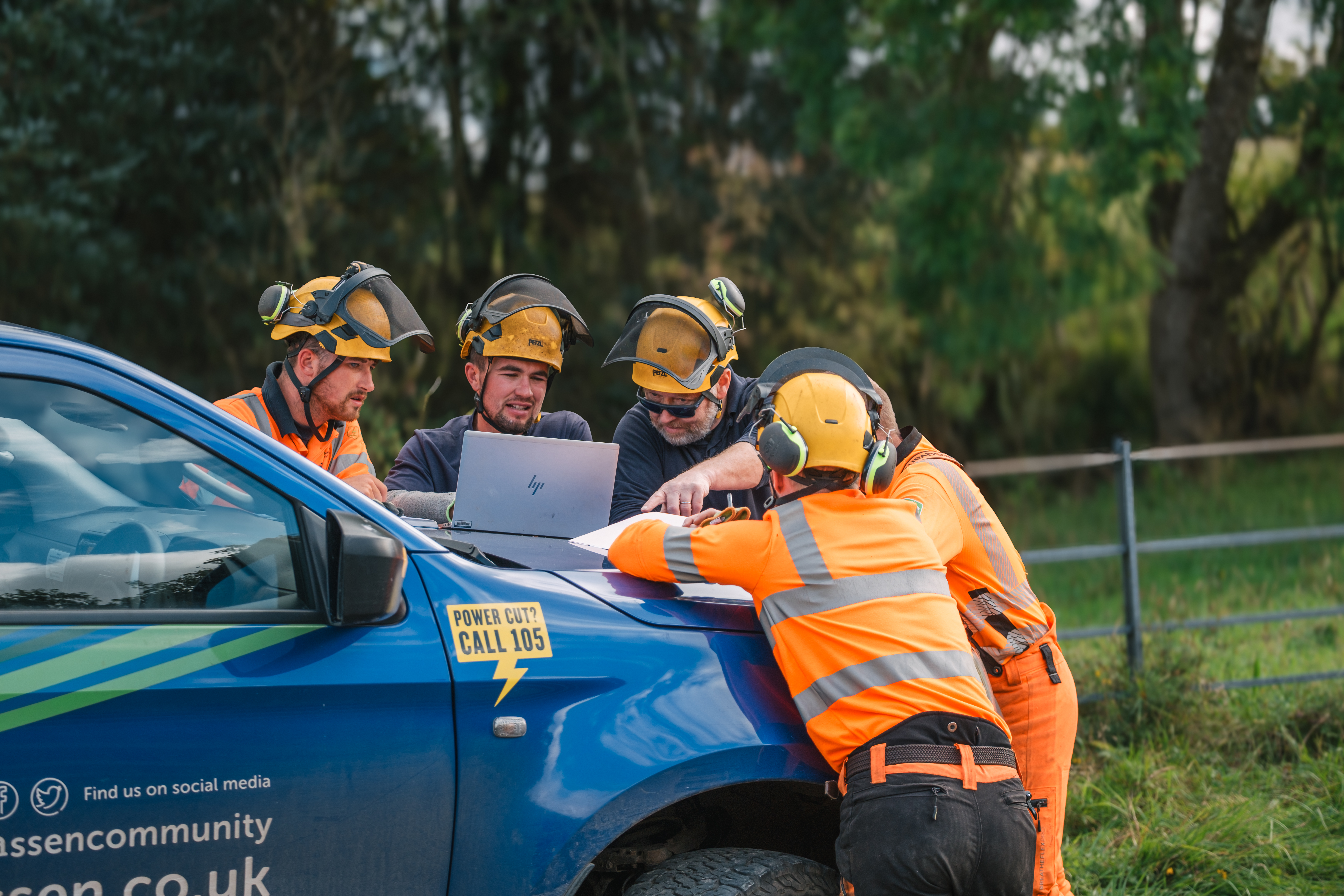 A group of apprentices learning on the job at SSE