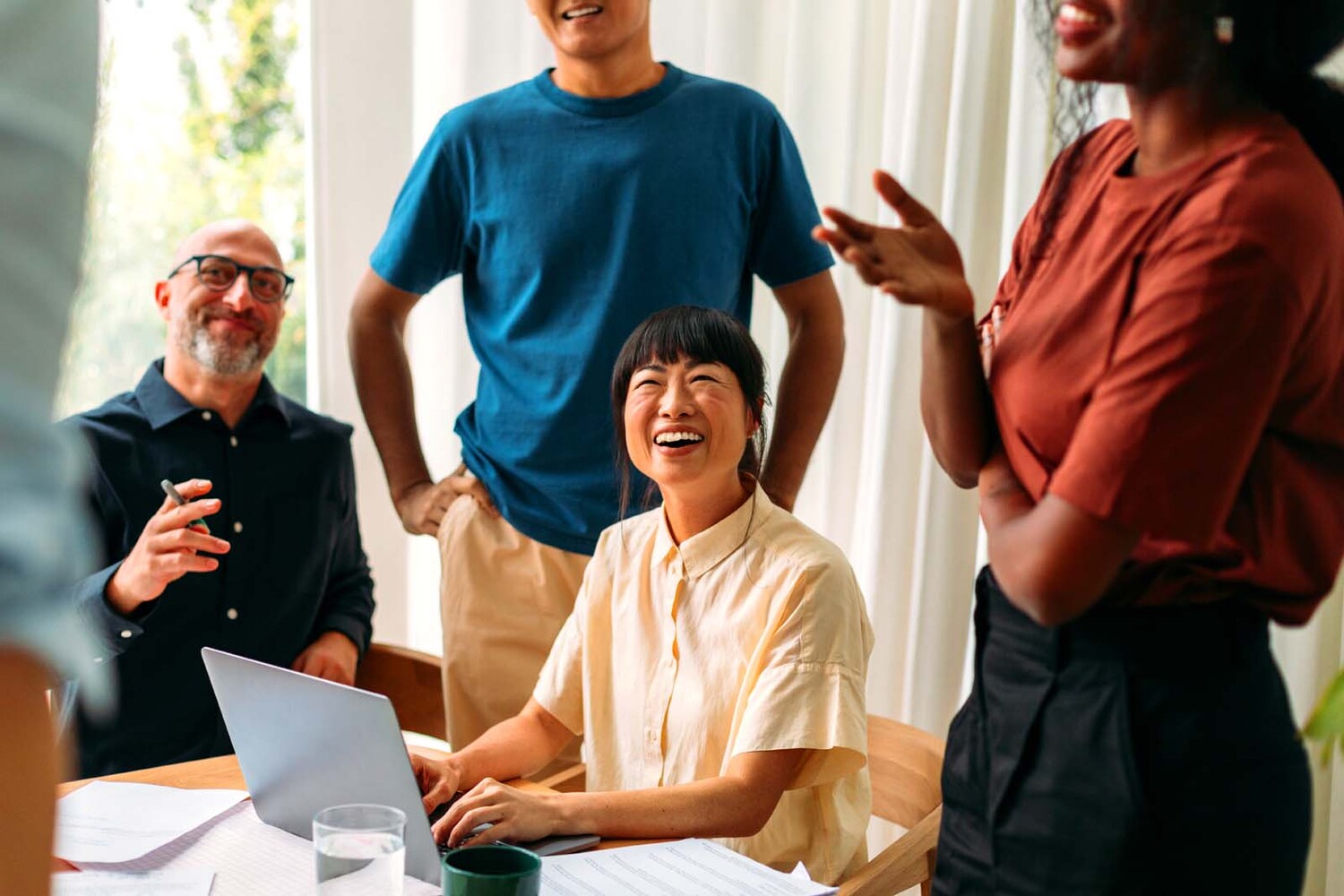 Head, Person, Face, Happy, Adult, Male, Man, Laughing, Female, Woman