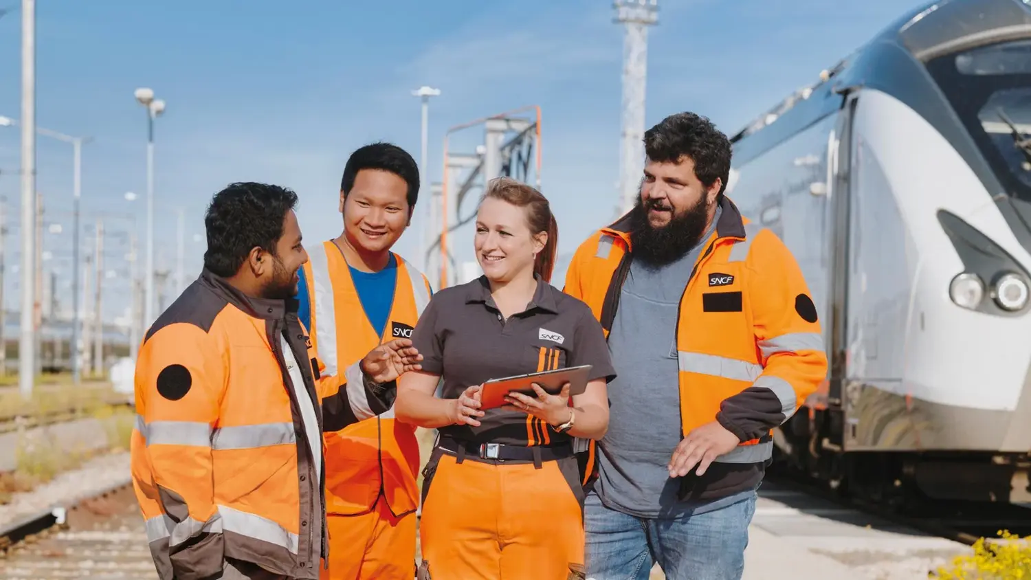 Person, Worker, Adult, Male, Man, Boy, Child, Wristwatch, Tablet Computer, Train
