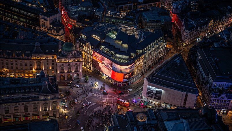 The Lucent building in Piccadilly Circus, London