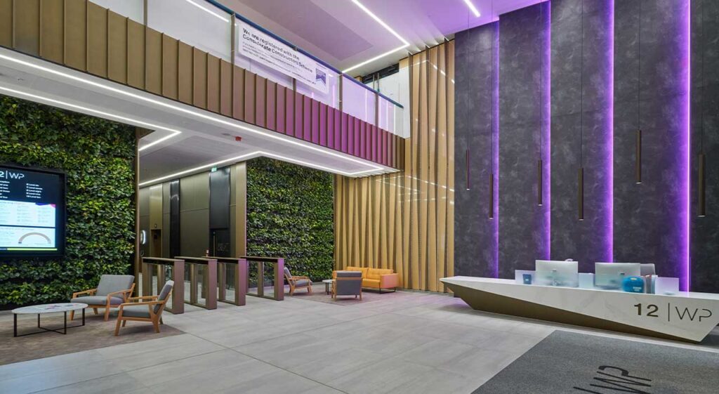 Indoors, Interior Design, Architecture, Building, Foyer, Chair, Furniture, Couch, Monitor, Screen