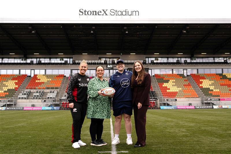 Marlie Packer, Kerry Appleyard, Hannah Botterman and Aimee Shann at the StoneX Stadium