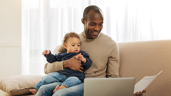 People, Person, Head, Face, Adult, Male, Man, Baby, Laptop, Happy